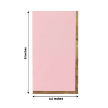 50 Pack Pink Soft 2 Ply Dinner Paper Napkins with Gold Foil Edge