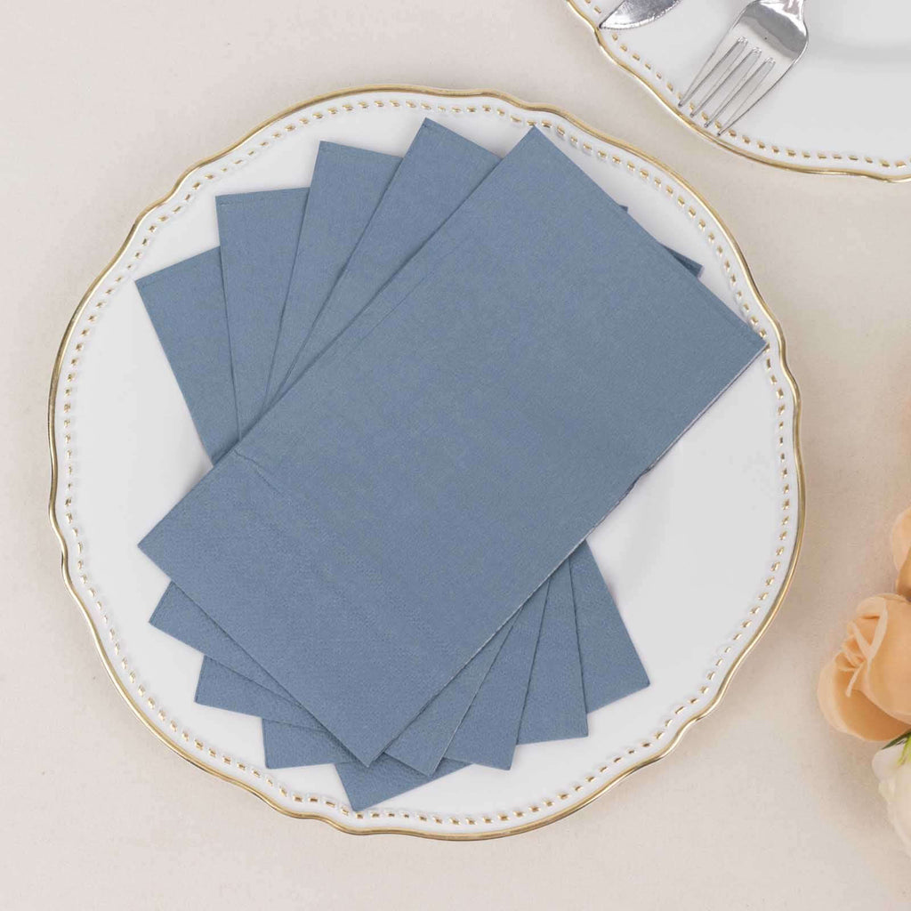 50 Pack Dusty Blue Dinner Paper Napkins | eFavormart.com