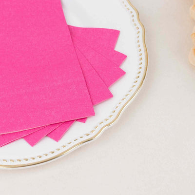 50-Pack Paper Napkins 2-Ply Soft Fuchsia - Dinner Party Napkins