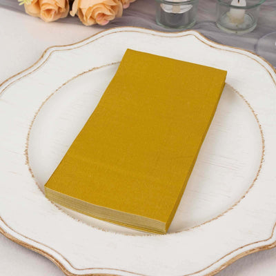 50-Pack Paper Napkins 2-Ply Soft Gold - Dinner Party Napkins for Wedding Receptions and Cocktails