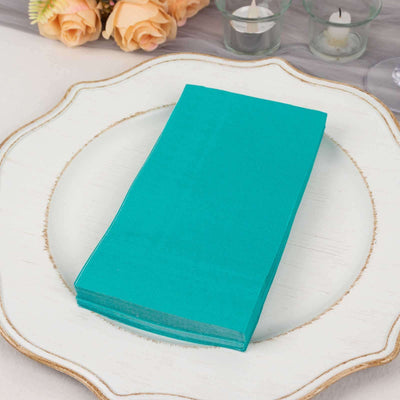 50-Pack Paper Napkins 2-Ply Soft Turquoise - Dinner Party Napkins