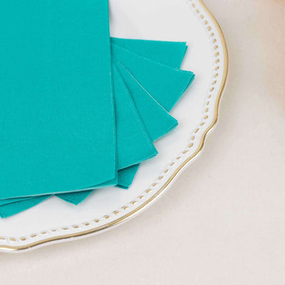 50-Pack Paper Napkins 2-Ply Soft Turquoise - Dinner Party Napkins