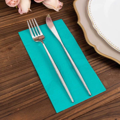 50-Pack Paper Napkins 2-Ply Soft Turquoise - Dinner Party Napkins