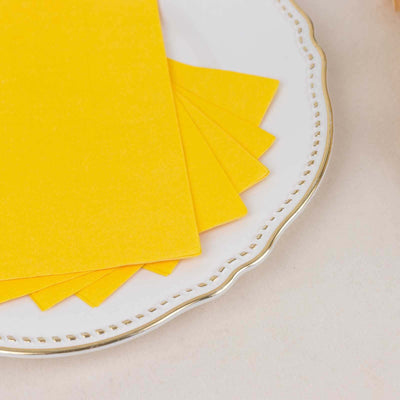 50-Pack Paper Napkins 2-Ply Soft Yellow - Dinner Party Napkins