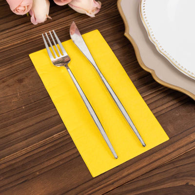 50-Pack Paper Napkins 2-Ply Soft Yellow - Dinner Party Napkins