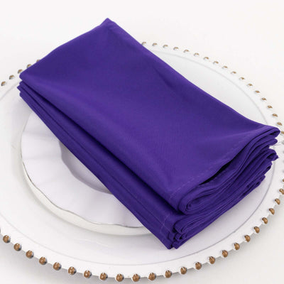 5 Pack Scuba Napkins 20"x20" Purple - Wrinkle-Free & Reusable Cloth Napkins