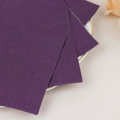 50-Pack Paper Beverage Napkins 2 Ply Purple 5"x5" - Soft Disposable Cocktail Napkins 18GSM