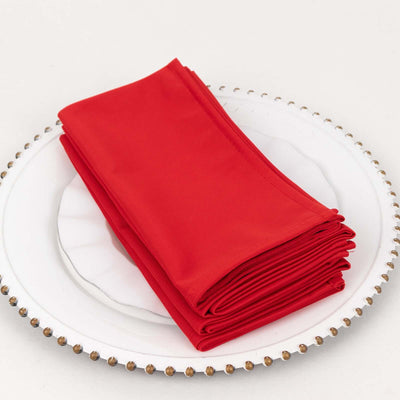5 Pack Scuba Napkins 20"x20" Red - Wrinkle-Free & Reusable Cloth Napkins