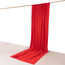 Red Scuba Polyester Backdrop Drape Curtain, Durable Flame Resistant Event Divider Panel Wrinkle