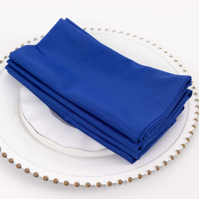 5 Pack Scuba Napkins 20"x20" Royal Blue - Wrinkle-Free & Reusable Cloth Napkins