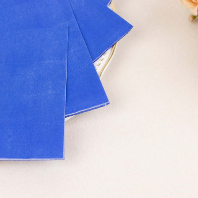 50-Pack Paper Beverage Napkins 2 Ply Royal Blue 5"x5" - Soft Disposable Cocktail Napkins 18GSM