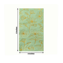 50 Pack Sage Green 2-Ply Paper Dinner Napkins with Gold Magnolia Flowers Print