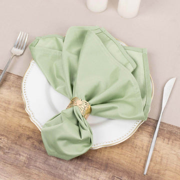 5 Pack Sage Green Premium Scuba Cloth Napkins, Wrinkle-Free Reusable Dinner Napkins - 20"x20"