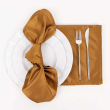 5 Pack Shimmer Gold Premium Scuba Cloth Napkins, Wrinkle-Free Reusable Dinner Napkins