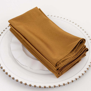 Elegant Dining with Shimmer Gold Scuba Cloth Napkins