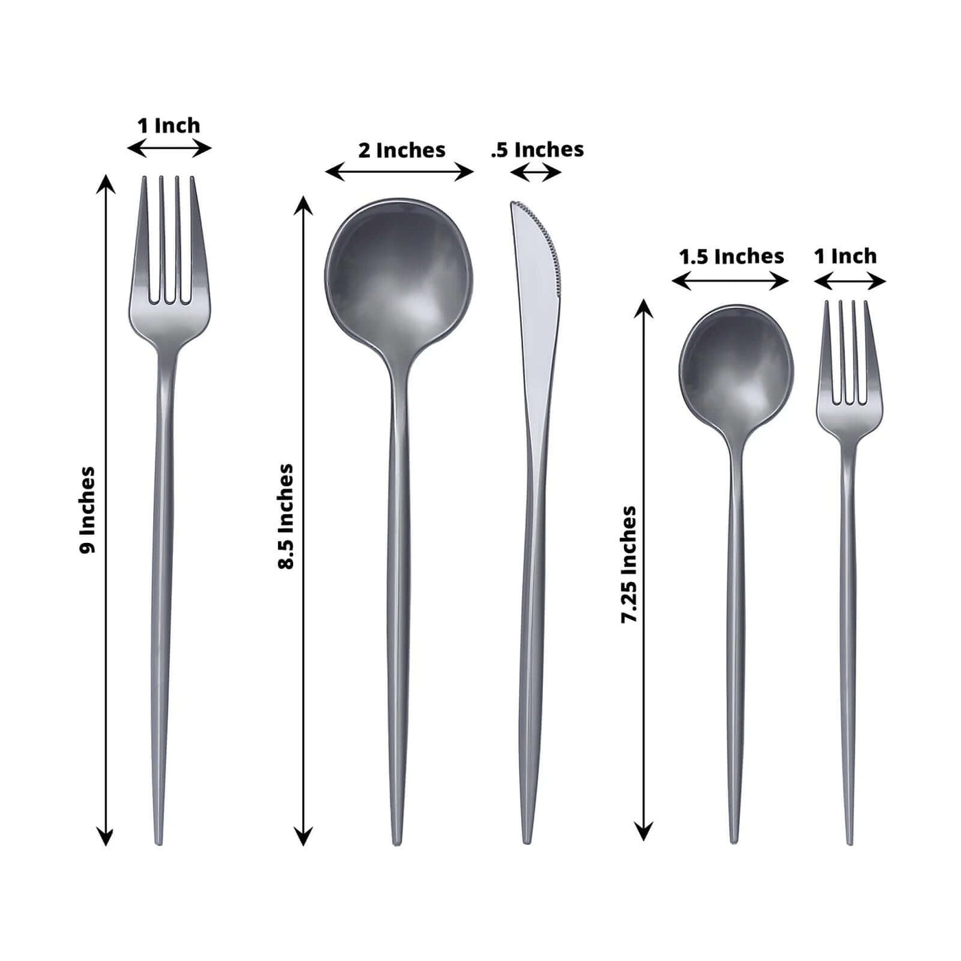 50-Pack Silver Heavy Duty Plastic Utensil Set | eFavormart.com