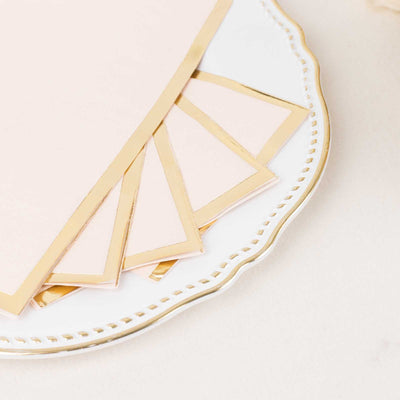 50-Pack Paper Dinner Napkins 2 Ply Blush with Gold Foil Edge - Soft Disposable Napkins