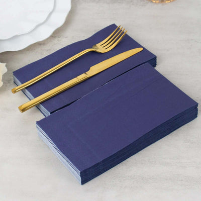 50-Pack Paper Napkins 2-Ply Soft Navy Blue - Dinner Party Napkins