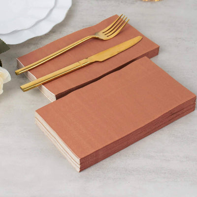 50-Pack Paper Napkins 2-Ply Soft Terracotta (Rust) - Dinner Party Napkins