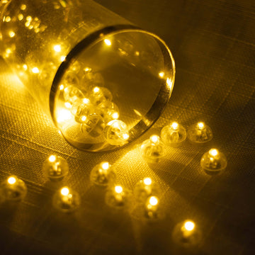 50 Pack Warm White Round LED Balloon Lights, Waterproof Battery Operated Mini LED Balls - 0.5"