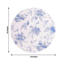 6 Pack White Blue Disposable Serving Trays with Chinoiserie Floral Print, 13inch Round