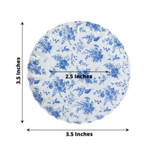 100 Pack White Blue French Toile Dessert Plates with Scalloped Rim