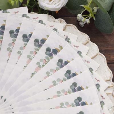 20-Pack Paper Dinner Napkins 2-Ply White with Pink Peony Flowers Print and Gold Edge - Soft and Absorbent Party Napkins