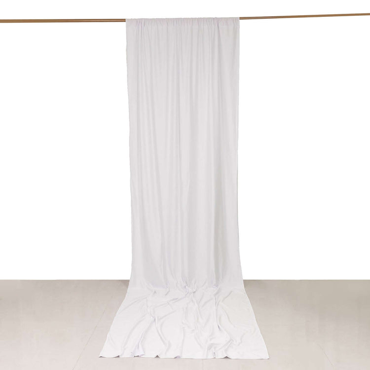 White Scuba Polyester Backdrop Drape Curtain, Durable Flame Resistant Event Divider Panel