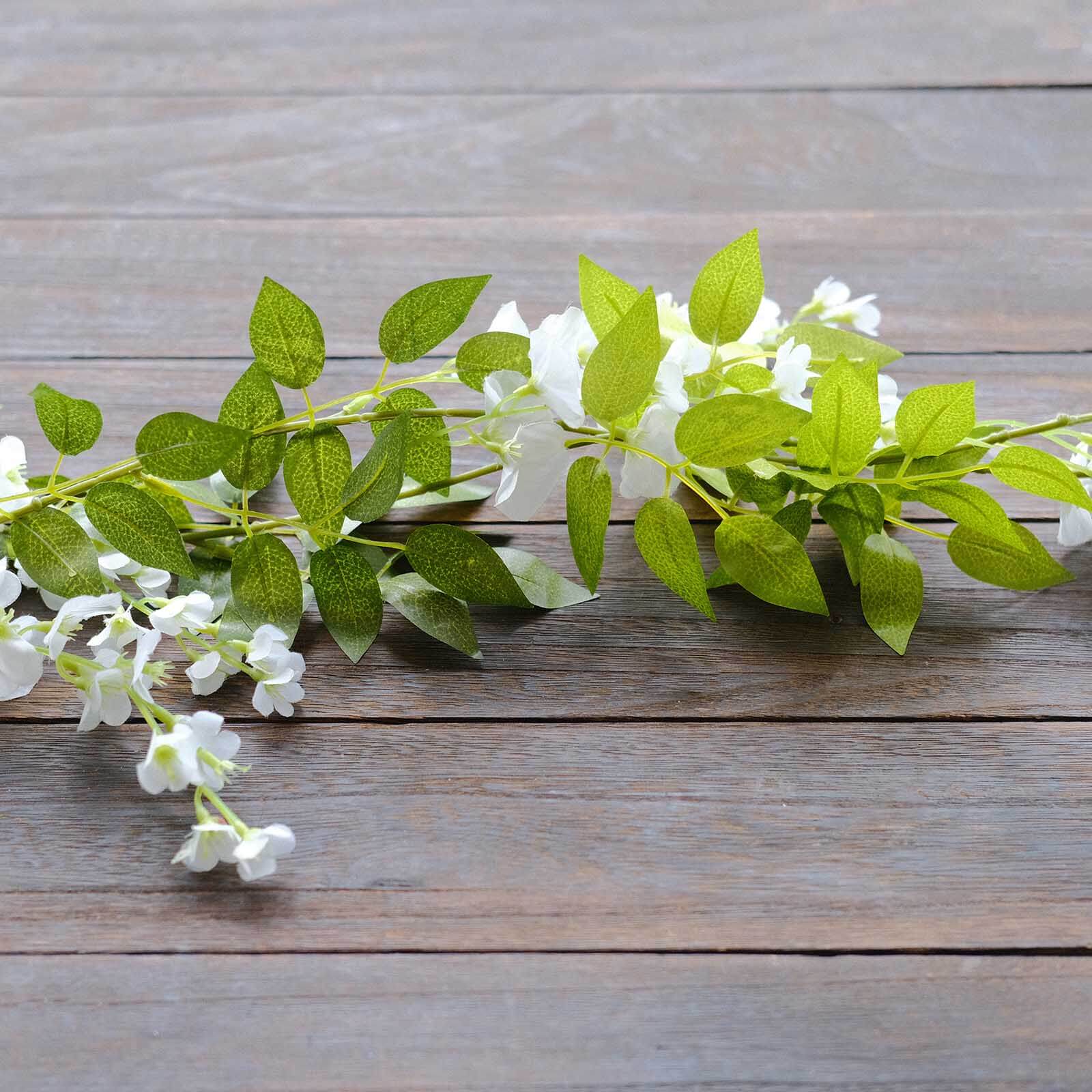 2-Pack White Silk Wisteria Flower Garland | eFavormart.com