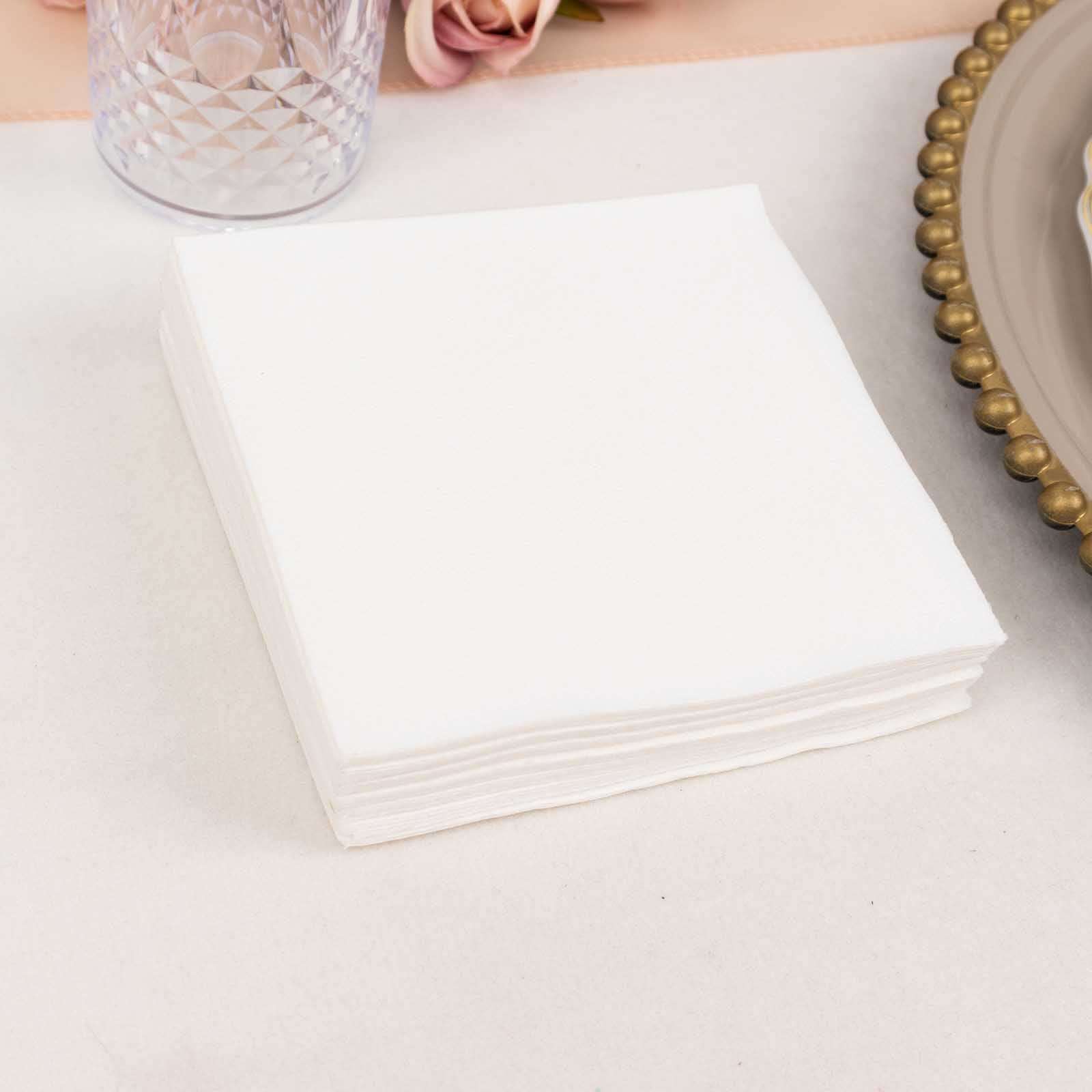 Silver Linen-Feel Airlaid Paper Napkins