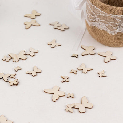 100-Pack Wood Butterfly Confetti, DIY Craft Wood Slices - Smooth and Versatile for Arts & Crafts