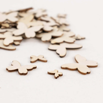 100-Pack Wood Butterfly Confetti, DIY Craft Wood Slices - Smooth and Versatile for Arts & Crafts