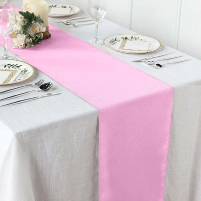 Polyester Table Runner 12"x108" Pink - Wrinkle-Resistant & Durable Table Decor