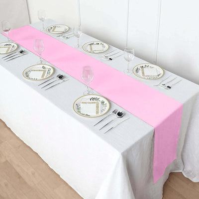 Polyester Table Runner 12"x108" Pink - Wrinkle-Resistant & Durable Table Decor