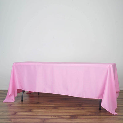 Polyester Rectangle Tablecloth 72"x120" Pink with Wrinkle-Resistant Finish - Reusable Table Cover