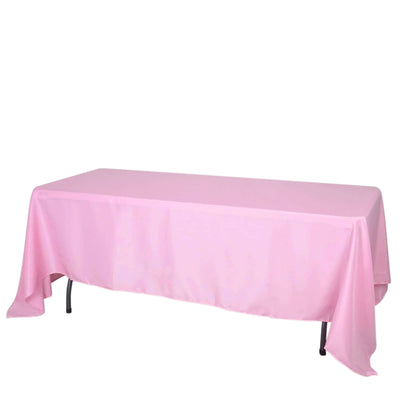 Polyester Rectangle Tablecloth 72"x120" Pink with Wrinkle-Resistant Finish - Reusable Table Cover