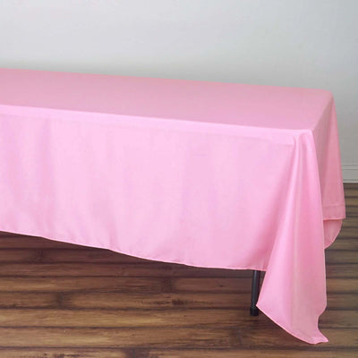 Polyester Rectangle Tablecloth 72"x120" Pink with Wrinkle-Resistant Finish - Reusable Table Cover
