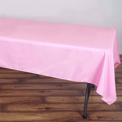 Polyester Rectangle Tablecloth 60"x102" Pink - Wrinkle-Resistant Finish