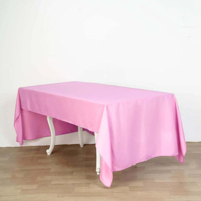 Polyester Rectangle Tablecloth 60"x126" Pink - Durable & Wrinkle-Resistant Table Cover