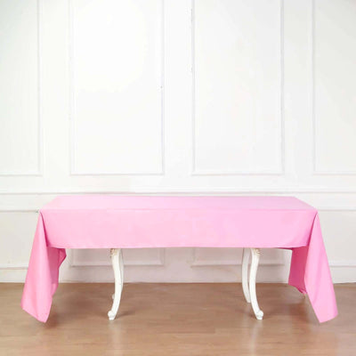 Polyester Rectangle Tablecloth 60"x126" Pink - Durable & Wrinkle-Resistant Table Cover