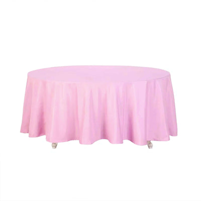 Polyester Round Tablecloth 108" Pink - Durable and Stain-Resistant for Easy Maintenance