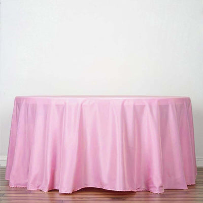 Polyester Round Tablecloth 132" Pink - Seamless Finish Table Cover