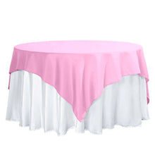 70 Inch Pink Square Table Overlay In Polyester