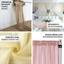 Premium Champagne Chiffon Ceiling Drapery, Long Curtain Backdrop Panel With Rod Pocket