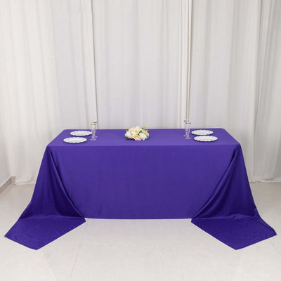 Scuba Rectangular Tablecloth 90"x156" Purple - Seamless & Wrinkle Free Table Cover