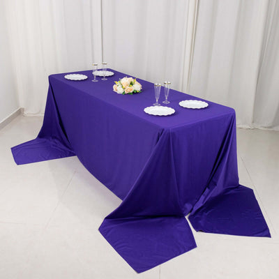 Scuba Rectangular Tablecloth 90"x156" Purple - Seamless & Wrinkle Free Table Cover