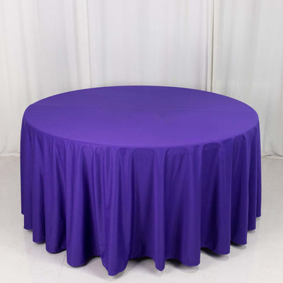 Scuba Round Tablecloth 120" Purple - Seamless & Wrinkle Free Table Cover