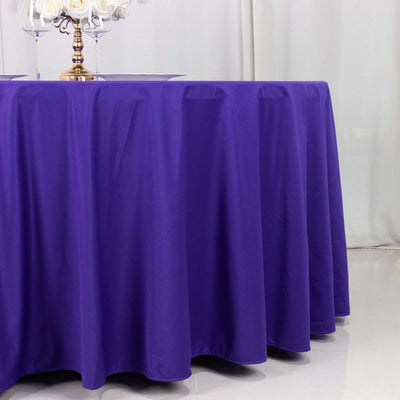 Scuba Round Tablecloth 120" Purple - Seamless & Wrinkle Free Table Cover