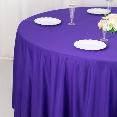 Scuba Round Tablecloth 120" Purple - Seamless & Wrinkle Free Table Cover