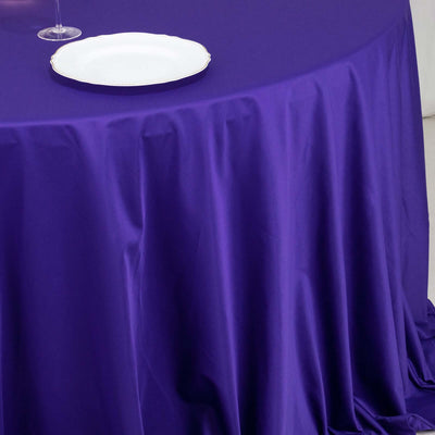 Scuba Round Tablecloth 132" Purple - Seamless & Wrinkle Free Table Cover